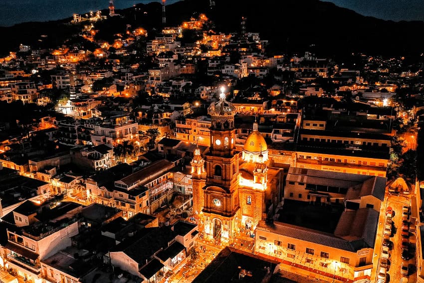 Puerto Vallarta downtown at night