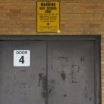 U.S. school with steel door