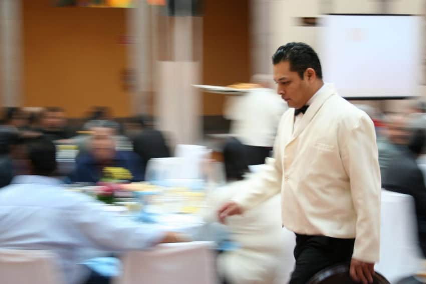 Waiter in a restaurant in Mexico