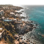 coastline of Los Cabos showing luxury villas and homes