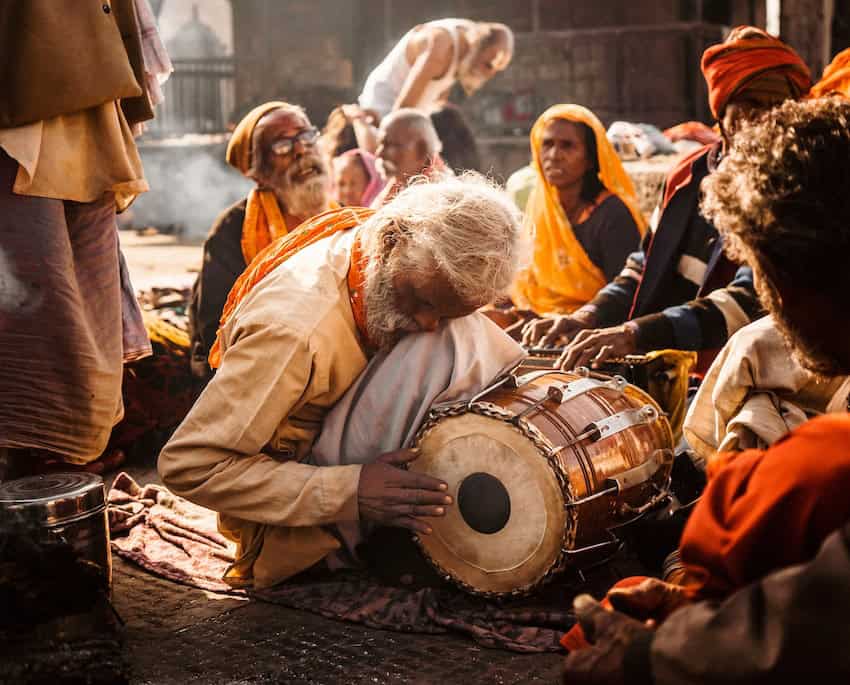 Yogi playing drums