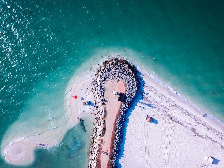 An aerial view of Churbuná Puerto in Yucatán.