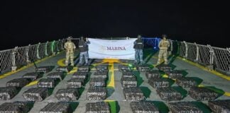 cocaine packages seized by Mexico's Navy