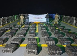 cocaine packages seized by Mexico's Navy