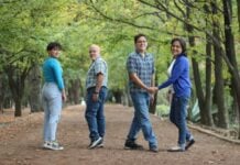 Mexican family walk in the US