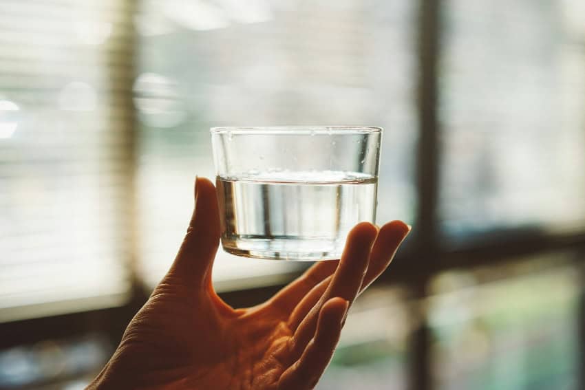 clean glass of drinking water