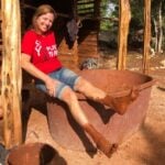 Debi mixing adobe in Ek' Balam