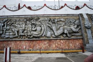 A mural depicting the previously mentioned Mesoamerican culture