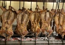 Cabrito being cooked in Nuevo León