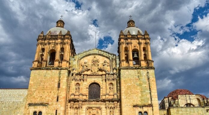 Exterior of Templo de Santo Domingo de Guzmán in Oaxaca.