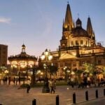 Guadalajara cathedral at dusk