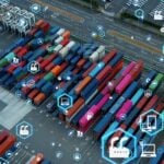 Smart logistics concept. Communication network. Digital transformation.