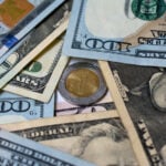 dollars and mexican pesos