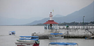 Panga boats by the dock at Lake Chapala
