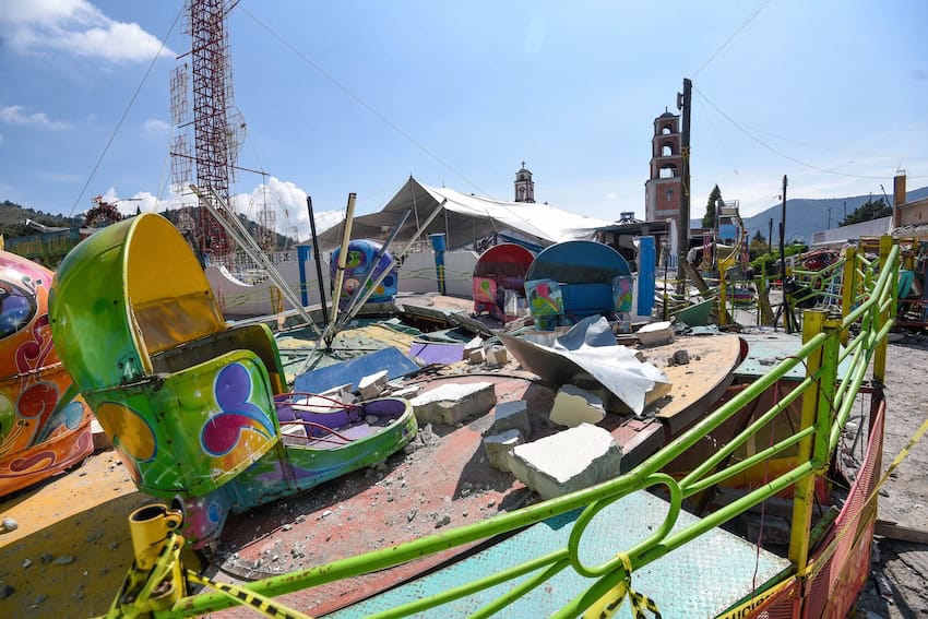 aftermath of a fireworks explosion in Temascalcingo