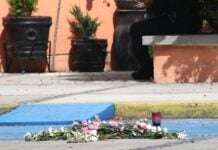 Memorial by location of murder of Spanish exchange student in Morelos, Mexico