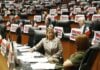 Members of the National Action Party (PAN), staged a protest on the Senate floor under the argument that this amendment to the Constitution represents a betrayal of migrants.