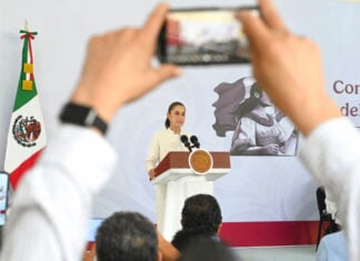 Prsident Claudia Sheinbaum at her Sept. 25 mañanera press conference.