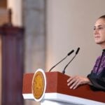 Sheinbaum at podium on Sept. 28, 2026