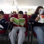 Mexican students practicing reading