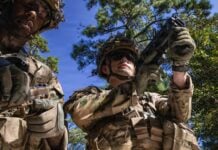 U.S. Soldiers, assigned to the U.S. Army Western Hemisphere Command, conduct the M320 grenade launcher lane as part of the 2026 U.S. Army Best Squad Competition at Fort Benning, Georgia, Sept. 14, 2026. The annual competition tests squads’ proficiency in warrior tasks and battle drills to identify the most cohesive, highly trained, disciplined and physically fit team ready to fight and win, while demonstrating a commitment to the Army Values and Warrior Ethos.
