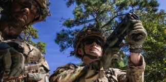U.S. Soldiers, assigned to the U.S. Army Western Hemisphere Command, conduct the M320 grenade launcher lane as part of the 2026 U.S. Army Best Squad Competition at Fort Benning, Georgia, Sept. 14, 2026. The annual competition tests squads’ proficiency in warrior tasks and battle drills to identify the most cohesive, highly trained, disciplined and physically fit team ready to fight and win, while demonstrating a commitment to the Army Values and Warrior Ethos.