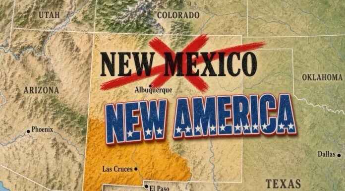 U.S. President Donald Trump launched a social media campaign on Sunday featuring different maps of New Mexico labeled as "New America."