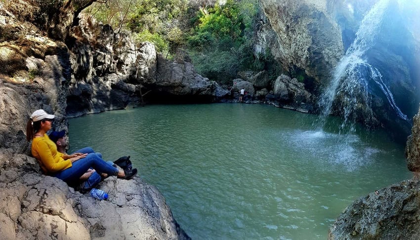 Waterfall and swimming hole in Jaguar Canyon, Huaxtla, Jalisco