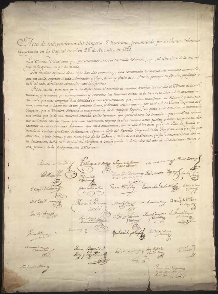 Mexico's Declaration of Independence from 1821