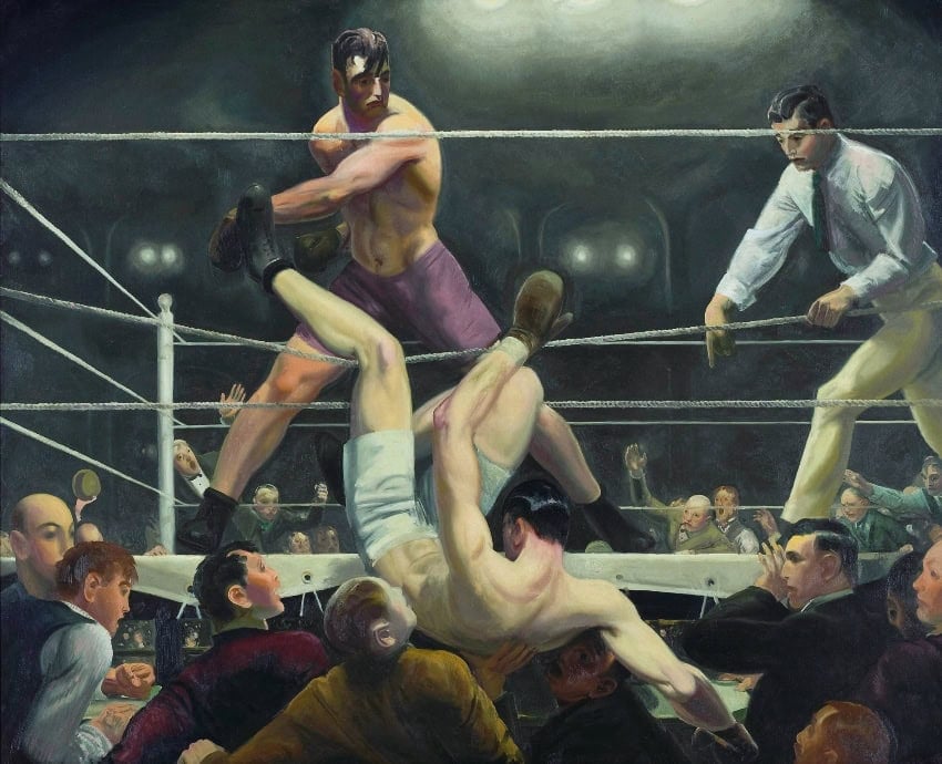 Dempsey Firpo fight painting