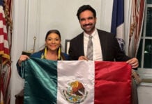 Mexico City Mayor Clara Brugada visits New York Mayor Zohran Mamdani at his office in New York City during the U20 mayors summit.
