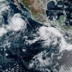 Satellite image of Hurricane Polo off the coast of Baja California Sur