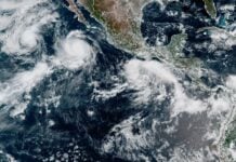 Satellite image of Hurricane Polo off the coast of Baja California Sur