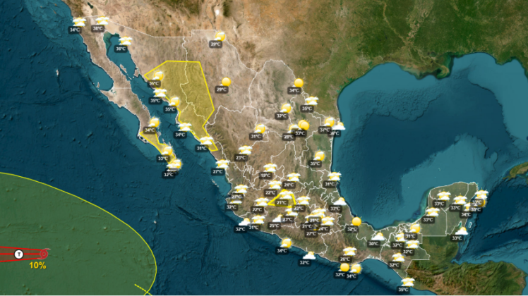 While Mexico's north deals with a heat alert, rain hits Pacific Coast