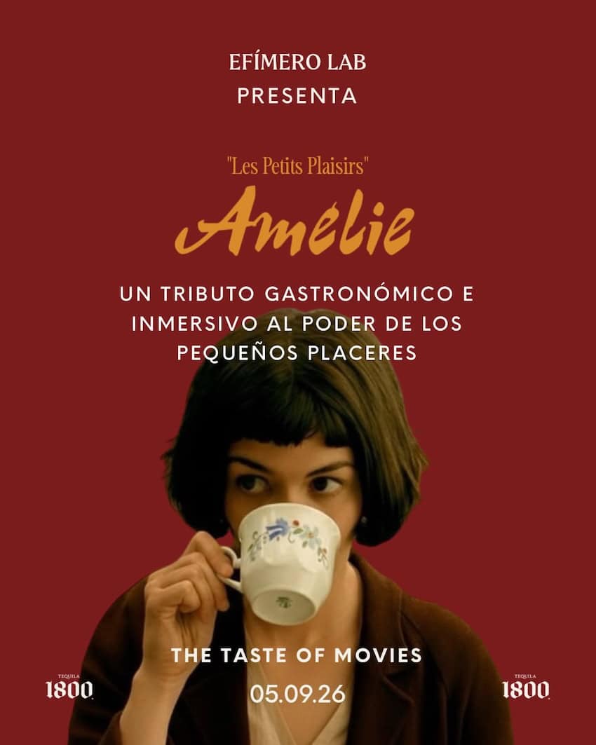 Poster for the "Amelie" immersive dining experience hosted by Efímero Lab.