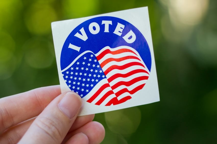 I voted sticker from a U.S. election