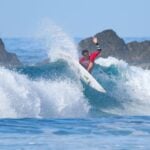 Taro Watanabe shows off the form that led to a runner-up finish to Jett Schilling in the inaugural Pacífico Surf Open Cerritos in 2024.