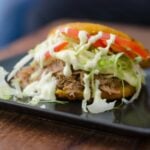 Venezuelan arepa with fillings.
