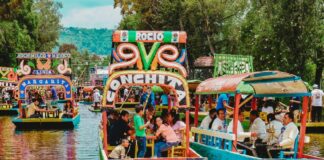 Xochimilco boats with mariachis