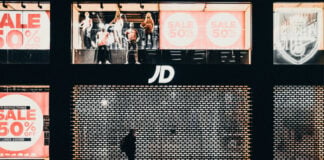 A JD Sports store in Oxford Street, London, UK