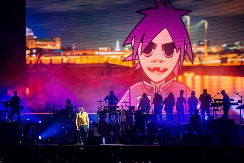 Gorillaz perform in Moscow.