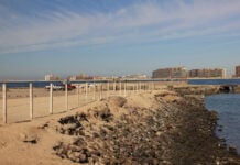 Coastal pier with view of Puerto Peñasco/Rocky Point in Sonora