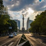 A view of the Angel of Independence on Reforma Avenue in Mexico City.