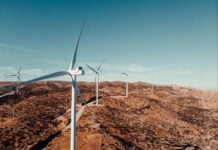 Wind turbines in La Rumorosa, Tecate, Baja California