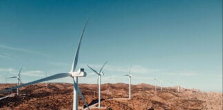 Wind turbines in La Rumorosa, Tecate, Baja California