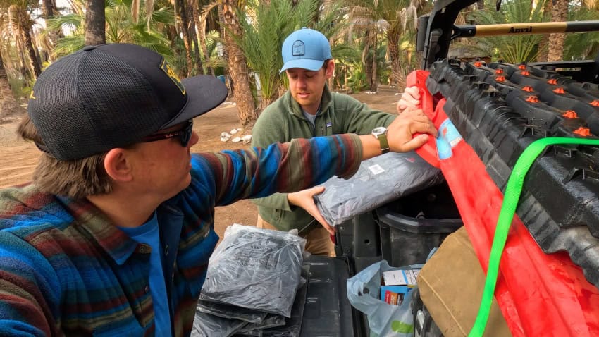 Donations for San Ignacio schoolkids unloaded during Baja XL Rally
