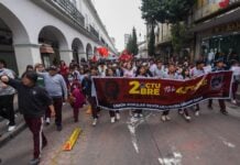Students from the Emiliano Zapata Popular Revolutionary Union took to the streets of Toluca in México state to commemorate the students killed on Oct. 2, 1968, in Tlatelolco and the 43 missing students from Ayotzinapa.
