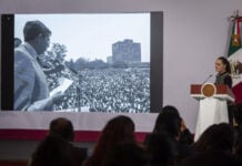 Presdient Sheinbaum shares a video of Cuauhtémoc Cárdenas at her October 29 press conference