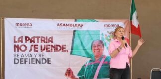 Tatiana Clouthier at a rally