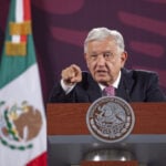 Ex-president Andrés Manuel López Obrador, during a press conference